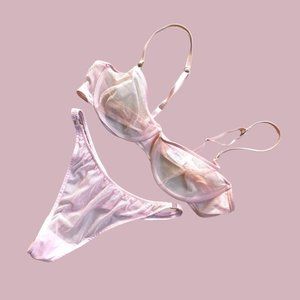 Sheer Bra and Thong Matching Set: 36C Bra and M Thong